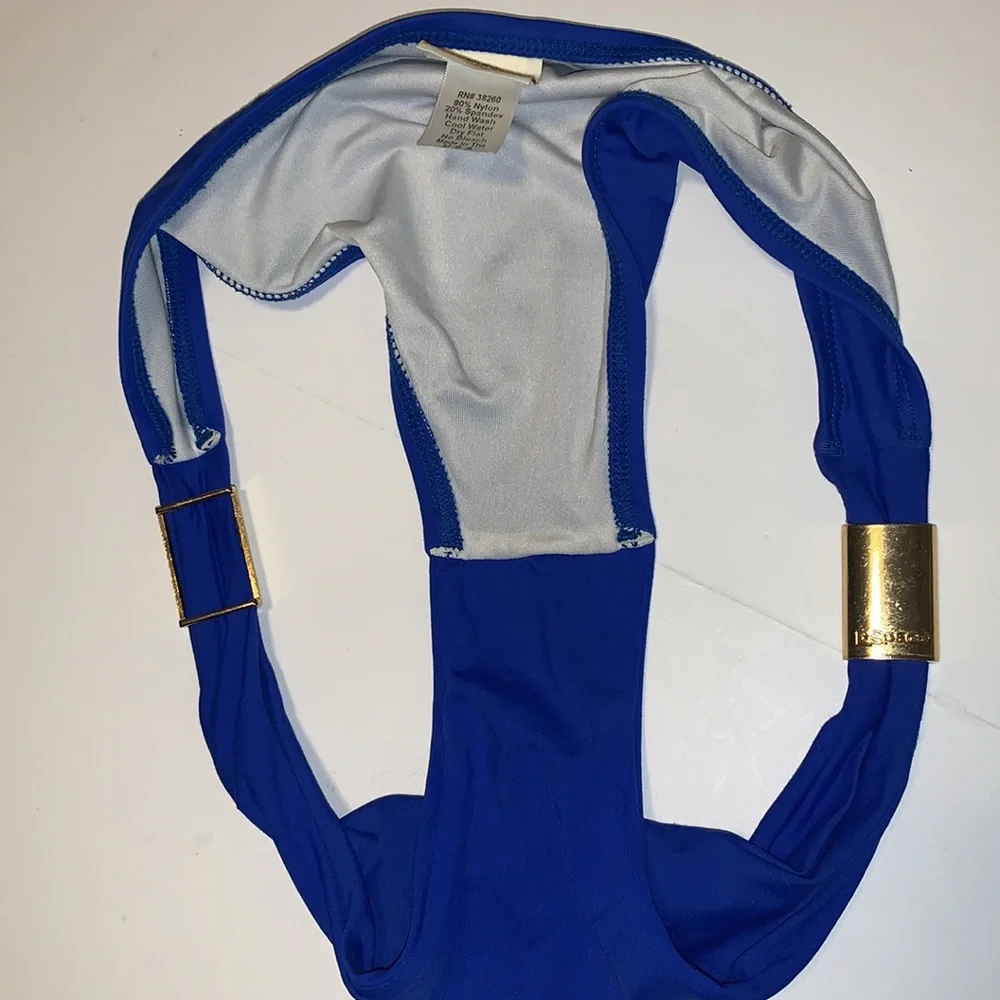 L*SPACE Blue Bikini Set with Gold Chain Straps - Women’s Size XS - Picture 10 of 12